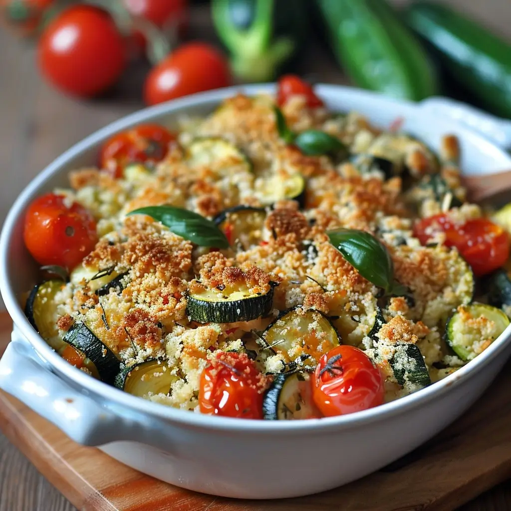 Explosion de Saveurs : Notre Crumble de Courgettes et Tomates au Chèvre, le Délice de l'Été