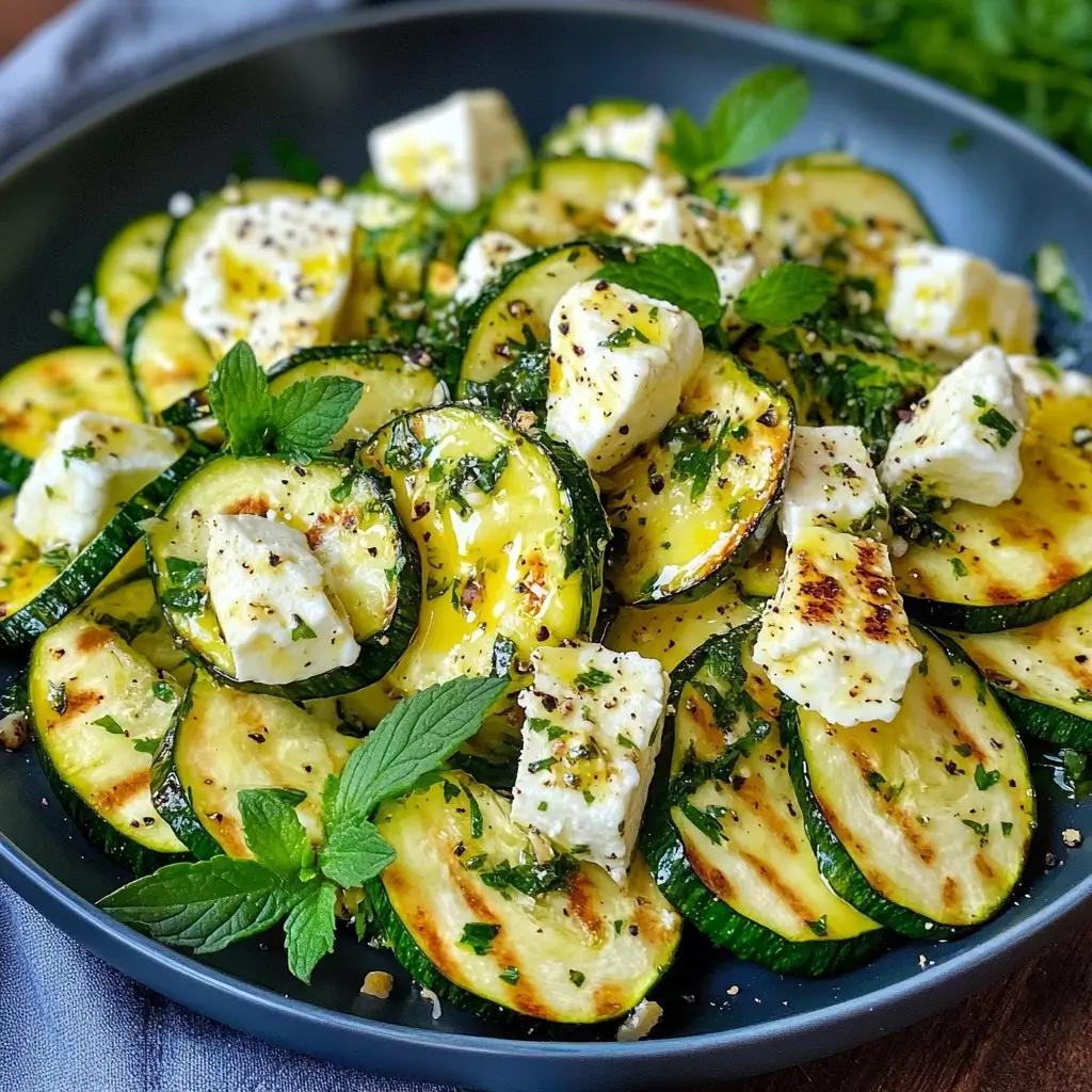 Salade Fraîche de Courgettes Grillées, Feta et Pistaches