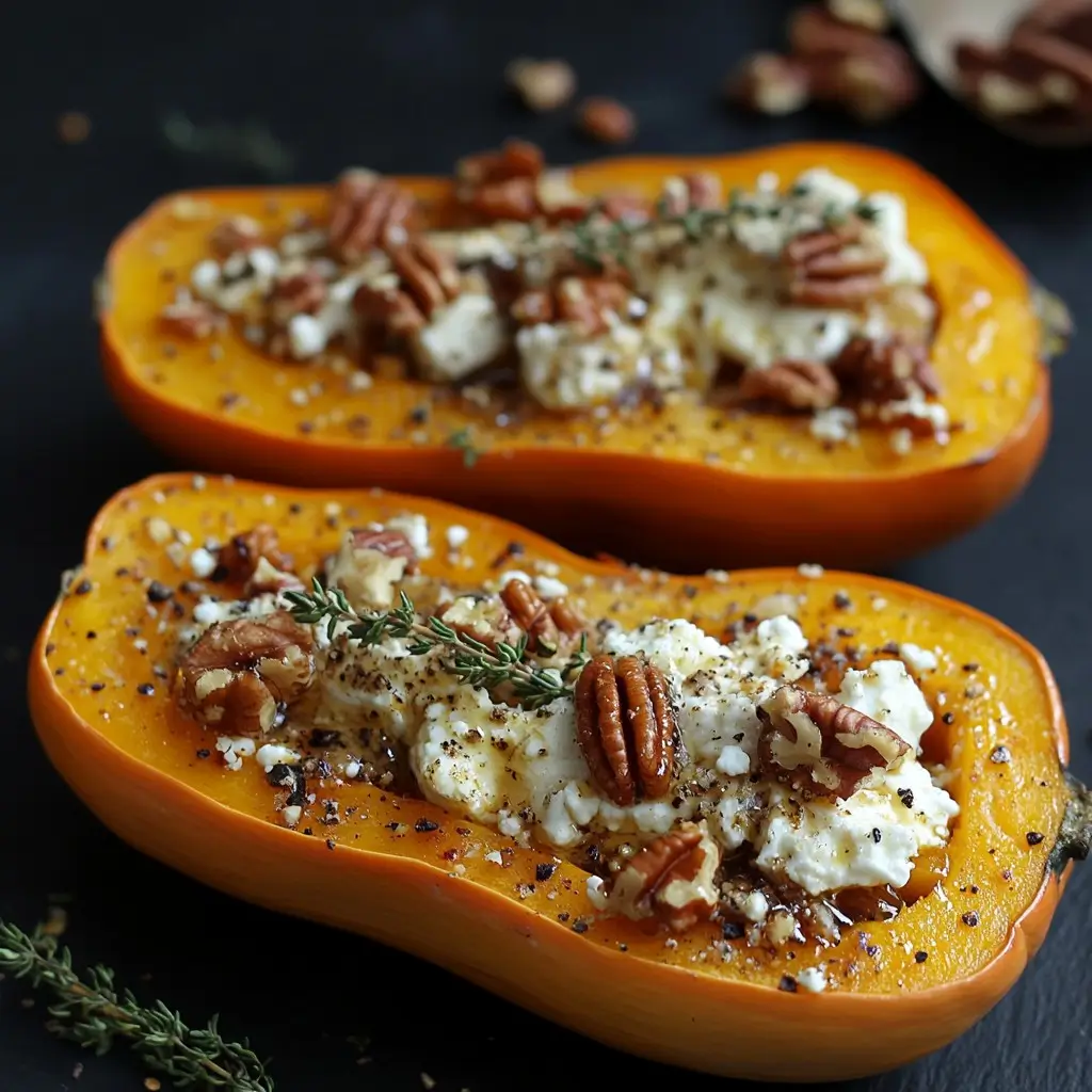 Délice d'Automne : Courges Butternut Farcies au Chèvre, Noix et Miel