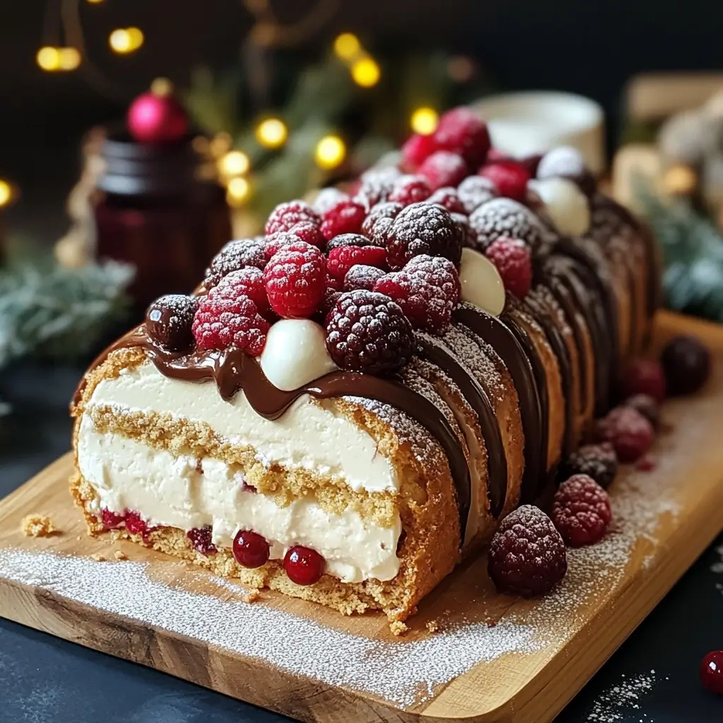 Bûche de Noël Féerique : Un Voyage Gustatif Enchanteur aux Fruits Rouges et Spéculoos