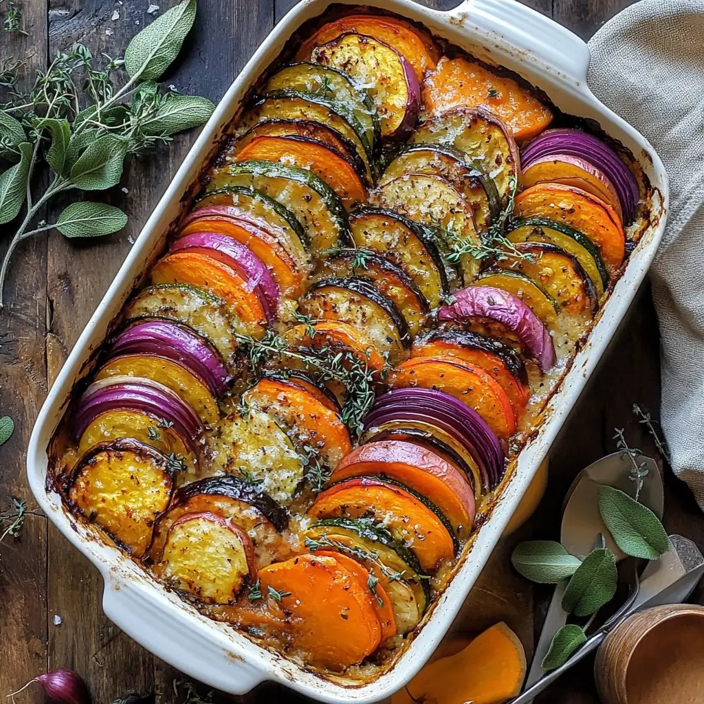 Arc-en-Ciel d'Automne : Tian Croustillant aux Légumes et Parmesan