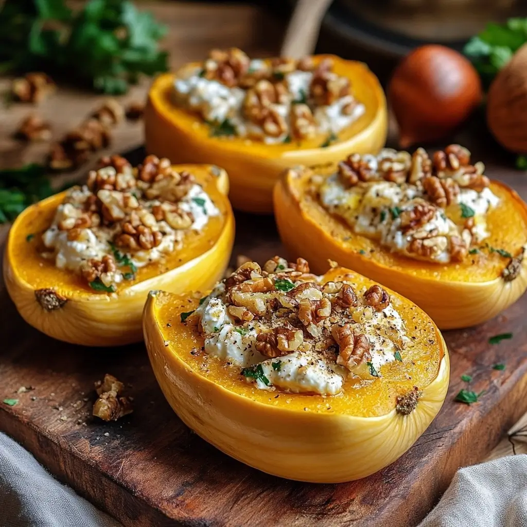 Délice d'Automne : Courge Gourmande Farcie au Chèvre et aux Noix