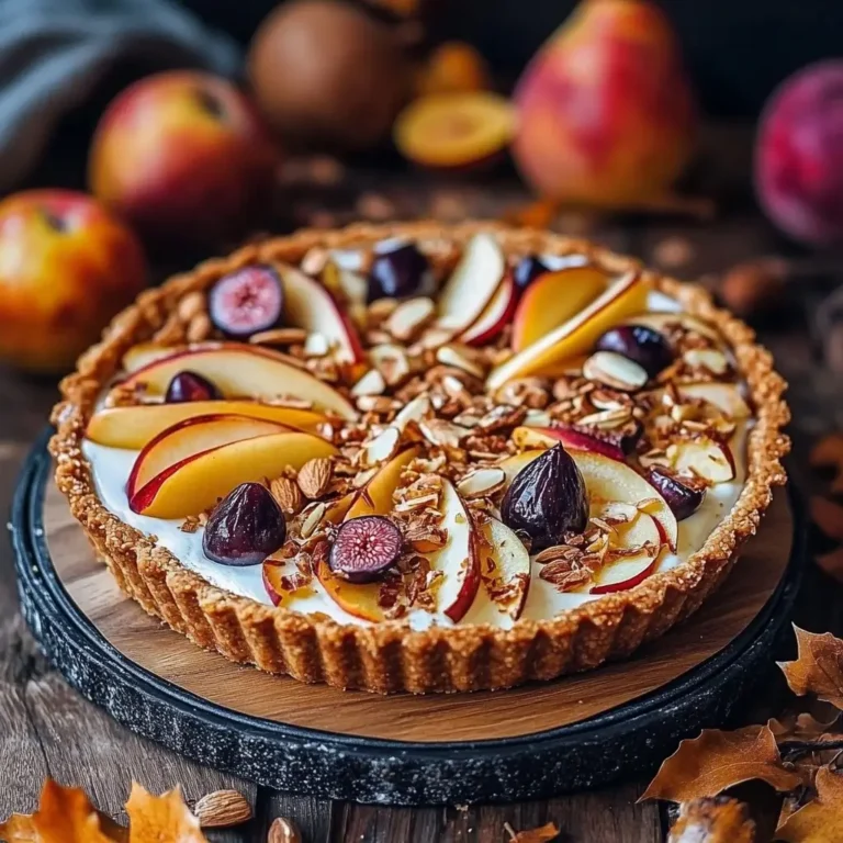 Douceur d'automne : Tarte rustique aux fruits de saison et crème onctueuse