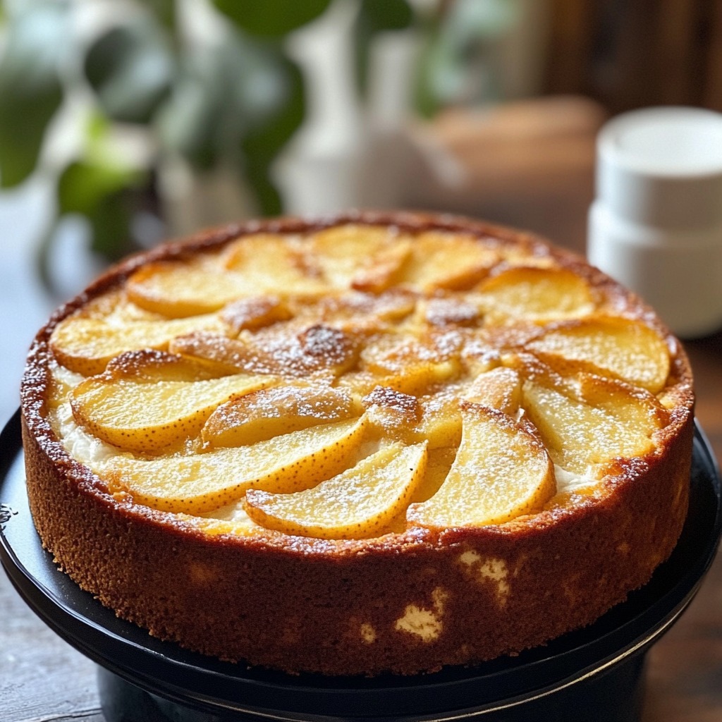 Délice Crémeux : Gâteau Moelleux Pommes-Ricotta aux Éclats d'Amandes