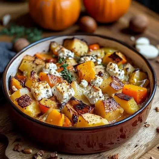 Cocotte de légumes colorés au chèvre fondant et miel doré