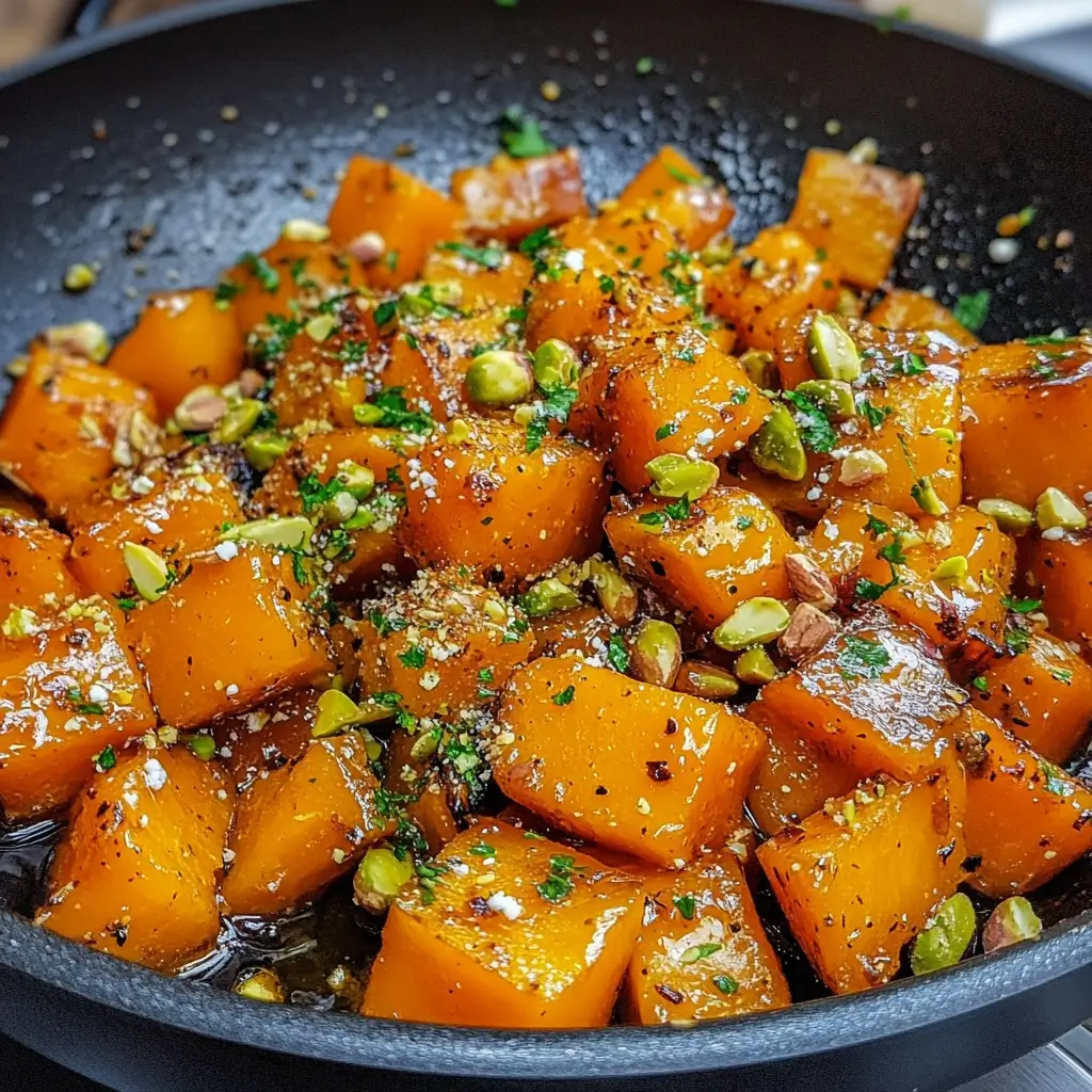 Douceur d'automne : Butternut caramélisé, feta fondante et pistaches croquantes