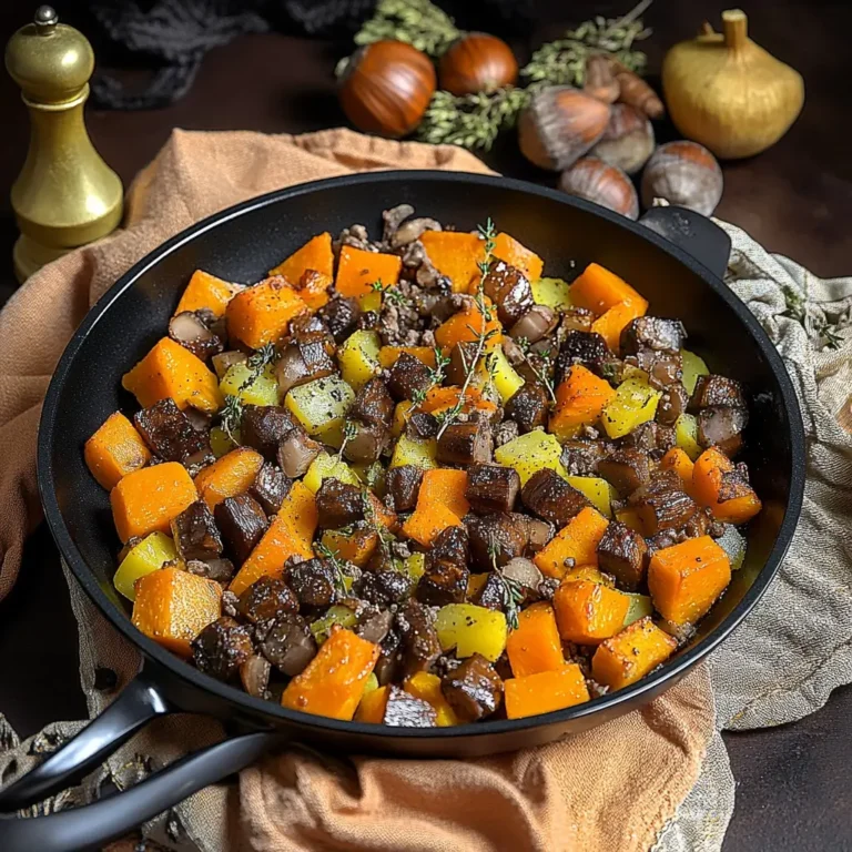 Poêlée gourmande d'automne : Trio magique butternut, marrons et pommes de terre !