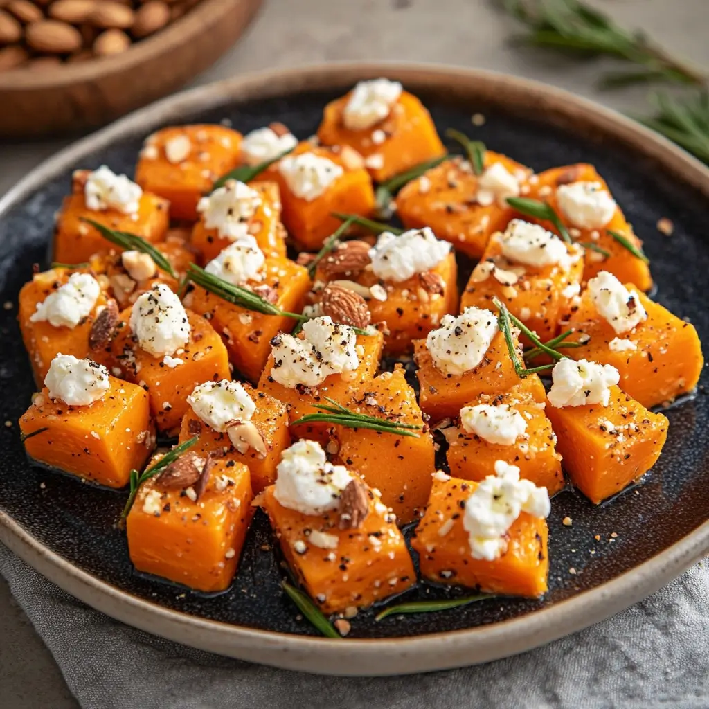 Morsels de Butternut au Chèvre et aux Amandes : Bouchées Gourmandes d'Automne