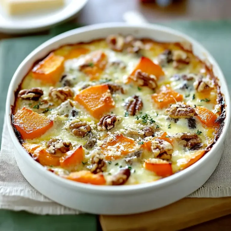 Gratin d'automne gourmand : Butternut, Fourme d'Ambert et noix, un trio de choc !