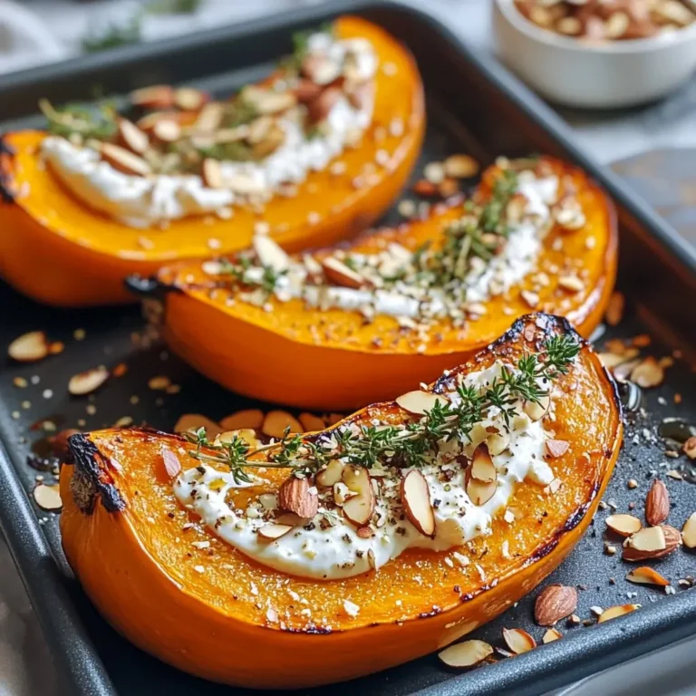 Citrouille Rôtie au Thym, Ricotta et Amandes Effilées