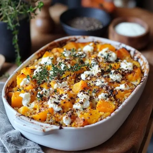 Gratin de Lentilles Corail et Butternut au Chèvre Frais