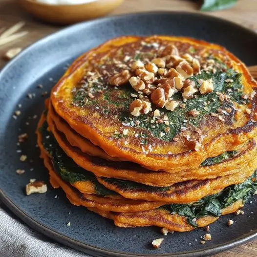 Pancakes de Patates Douces et Épinards