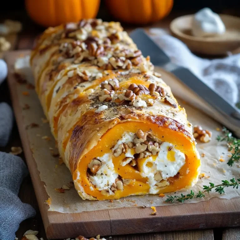 Roulé à la Courge Butternut, Fromage de Chèvre et Noix