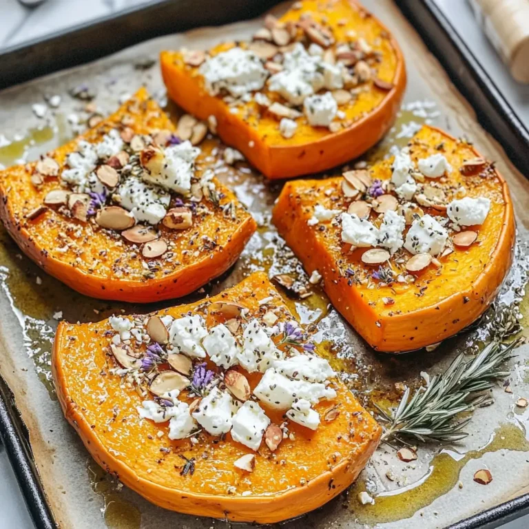 Potiron rôti au miel de lavande, feta crémeuse et amandes effilées : Un festin d'automne irrésistible !