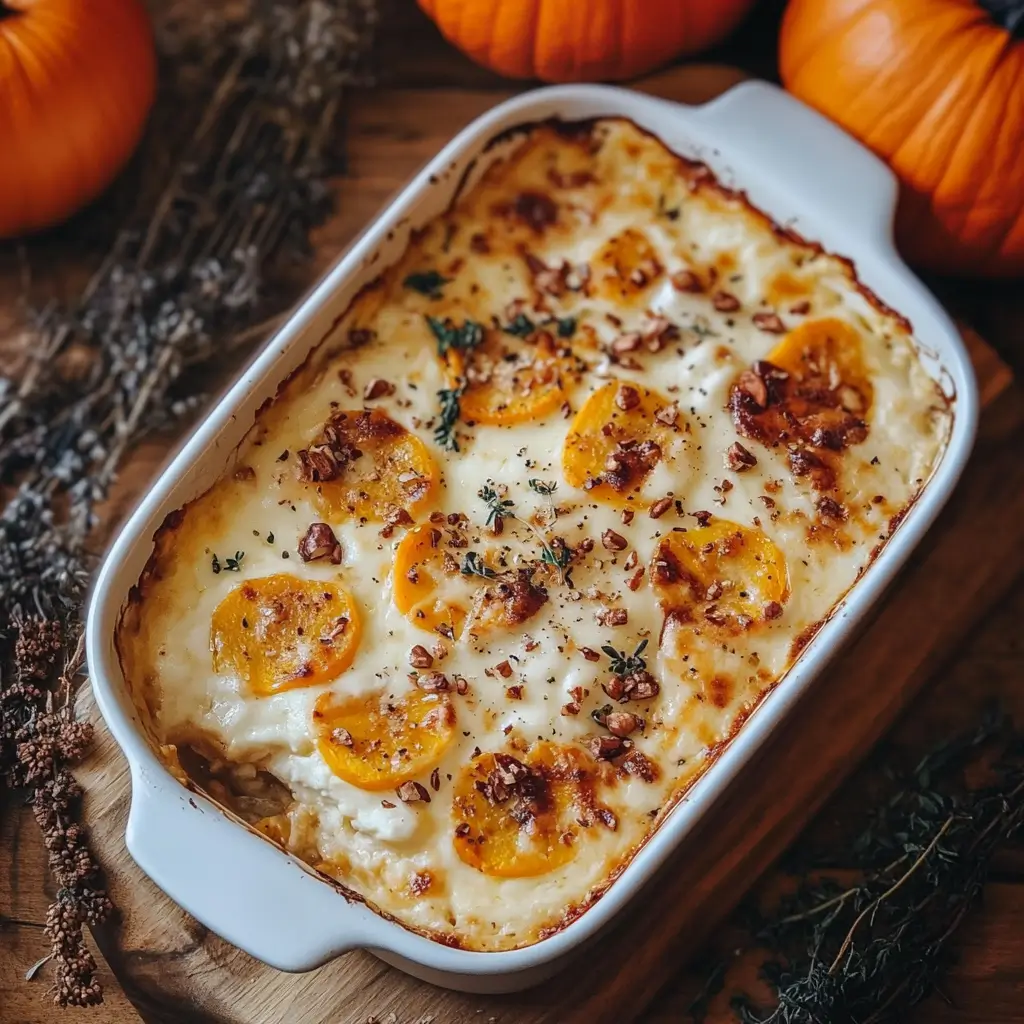 Réconfort Automnal : Gratin Onctueux de Potimarron au Chèvre Fondant