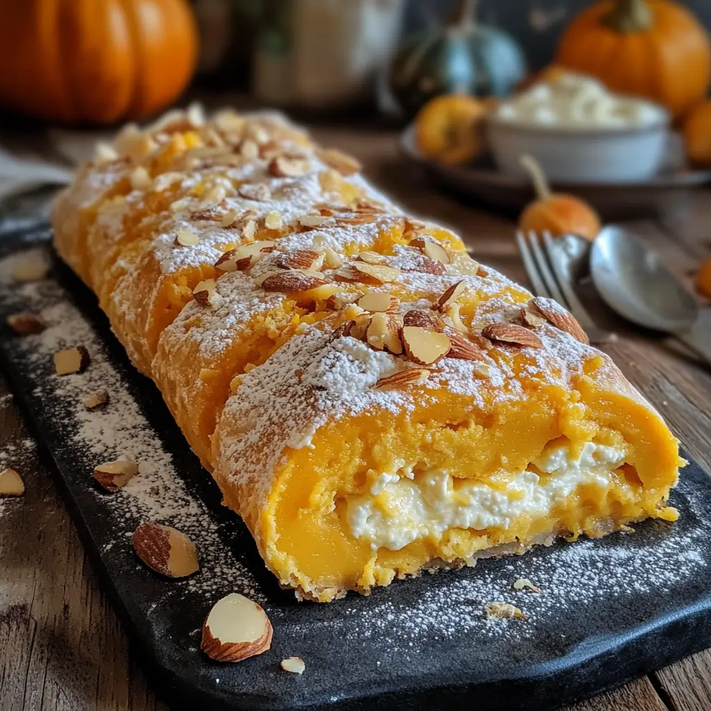 Roulé au Potiron, Ricotta et Amandes : Le Délice d'Automne qui va Faire Sensation !