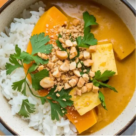 Curry Massaman de Potimarron et Cacahuètes au Lait de Coco