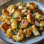 Chou-fleur Rôti au Miel et au Curry, Halloumi Grillé et Amandes