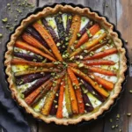 Tarte aux Carottes Rôties, Fromage de Brebis et Pistaches