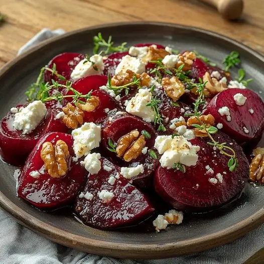 Betteraves Rôties au Miel et au Thym, Feta et Noix de Grenoble