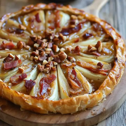 L'Automne dans une Tatin: Endives, Roquefort, Châtaignes & Lardons Fumés - Un Tourbillon de Saveurs qui Réchauffera Vos Soirées!