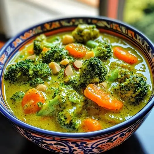 Curry de Brocolis et de Carottes au Lait de Coco et aux Noix de Macadamia