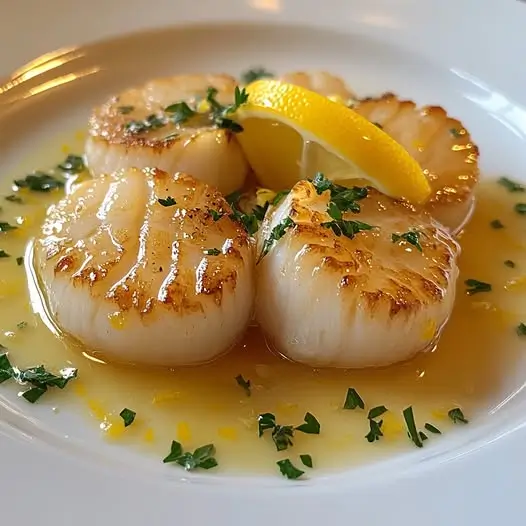 Coquilles Saint-Jacques poêlées au beurre citronné