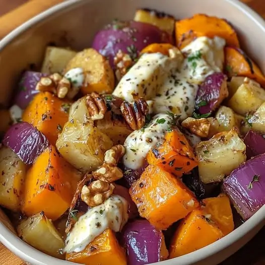 Ragoût de Légumes d'Automne avec Sauce Noix et Chèvre : Le Réconfort Végétarien qui Réchauffe l'Âme