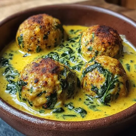 Boulettes de Navet et Épinards à la Sauce Curry Citron