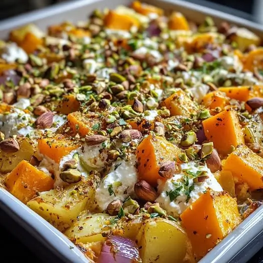 Casserole de Légumes d'Automne à la Ricotta et aux Pistaches