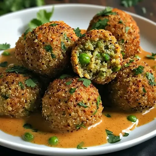 Boulettes de Quinoa et Pois à la Sauce Korma