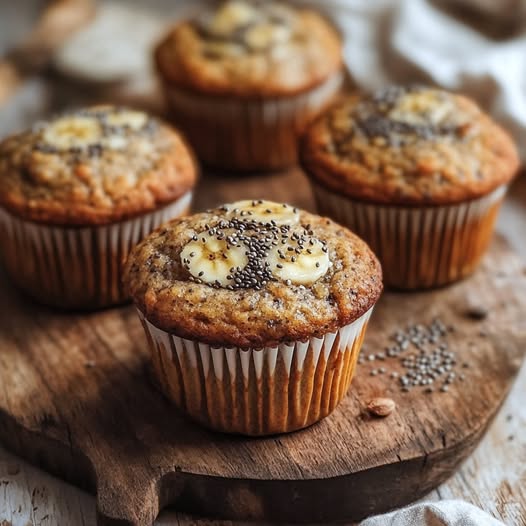 Muffins de chia et de bananes sans farine