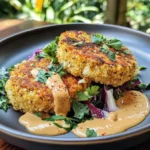 Galettes de Chou-Fleur et Quinoa, Coulis de Curry au Lait de Coco