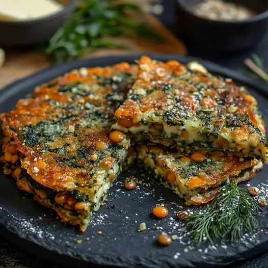 Galettes de Lentilles Corail et Épinards au Fromage de Chèvre