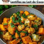 Curry de Chou-Fleur Rôti, Patate Douce et Lentilles au Lait de Coco