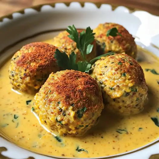 Boulettes de Lentilles Vertes et Courge Butternut à la Sauce Coco Safranée