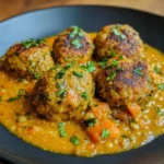 Boulettes de Carottes et Lentilles à la Sauce Gingembre et Cumin