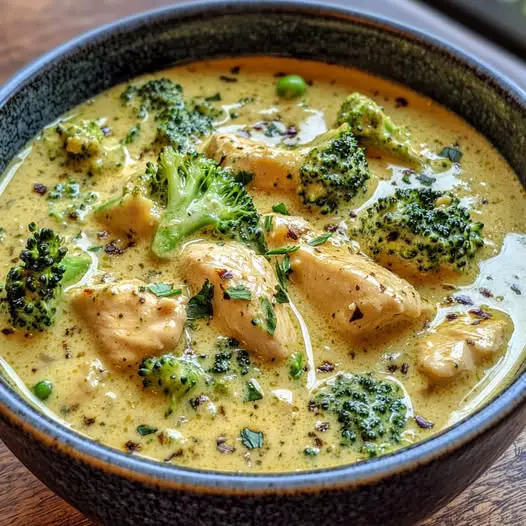 Curry de Poulet, Brocoli et Citron au Lait de Coco