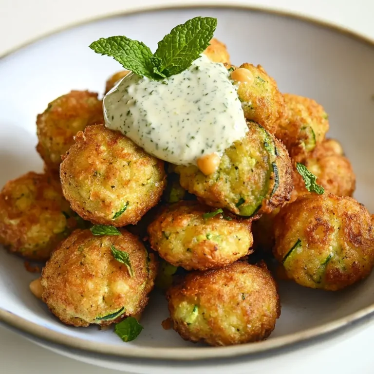 Beignets de Courgette et Pois Chiches à la Sauce Yaourt à la Menthe et Curry