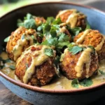 Boulettes de Lentilles et Pois Chiches à la Sauce Coco et Cumin