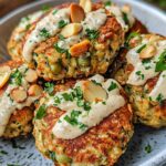 Boulettes de Pois Cassés au Cumin, Sauce Tahini et Amandes Grillées