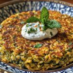 Galette de Lentilles Vertes et Courgettes à la Sauce Yogourt