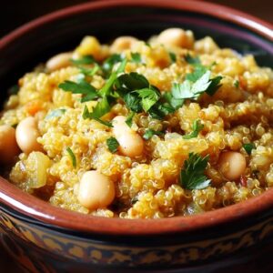 Tajine de Quinoa et Haricots Blancs au Lait d'Amande