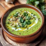 Velouté de Brocoli et Lentilles Corail à la Crème de Coco et Gingembre