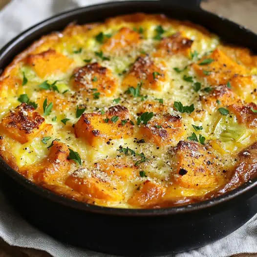 Clafoutis Salé Délicieux Comté, Poireaux & Patate Douce